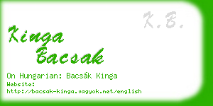kinga bacsak business card